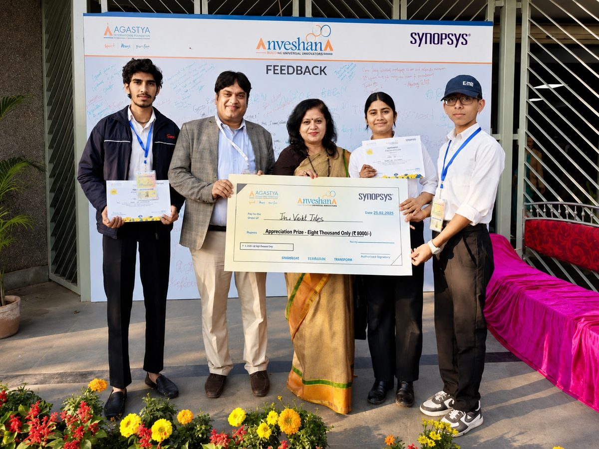 K-IIT team with prize at Anveshana 2026